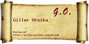 Giller Orsika névjegykártya